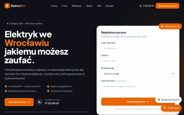 Podgląd strony — ElectroPro